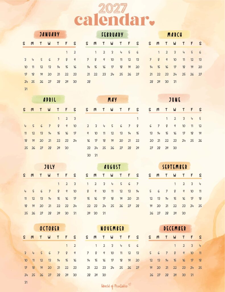 Printable 2027 Year Calendar-68