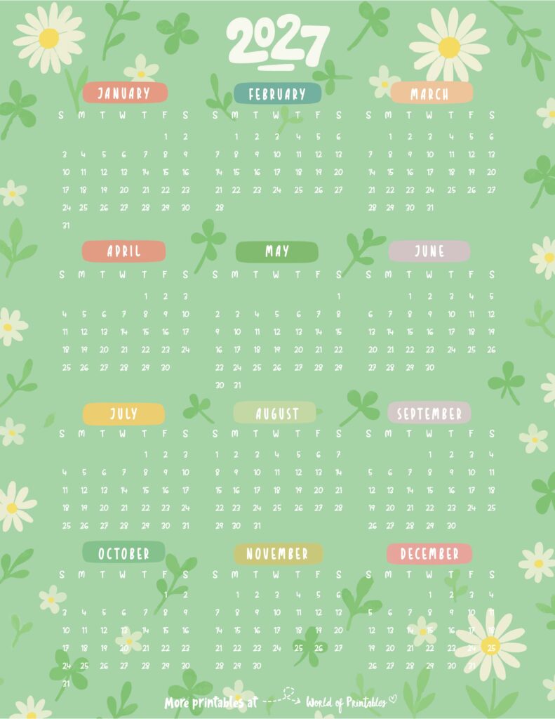 Printable 2027 Year Calendar-70