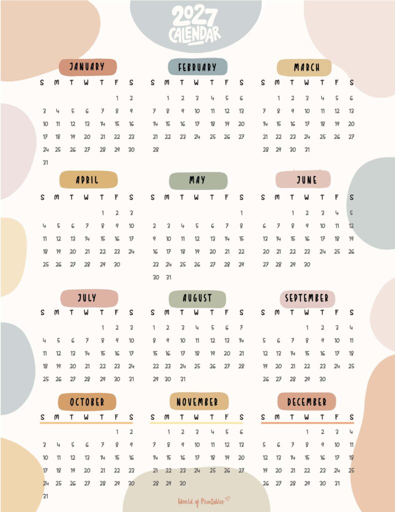 Printable 2027 Year Calendar-73