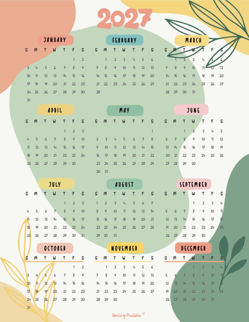 Printable 2027 Year Calendar-74