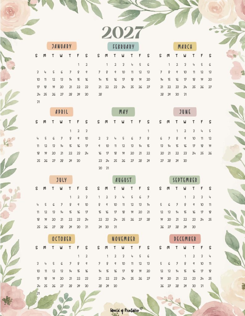 Printable 2027 Year Calendar-75