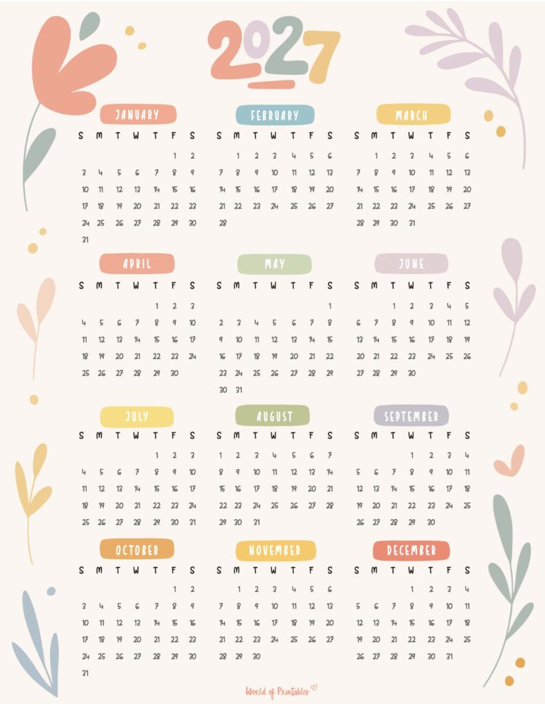 Printable 2027 Year Calendar-76