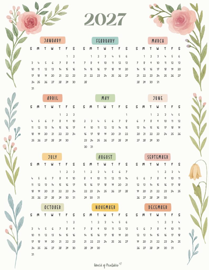 Printable 2027 Year Calendar-78