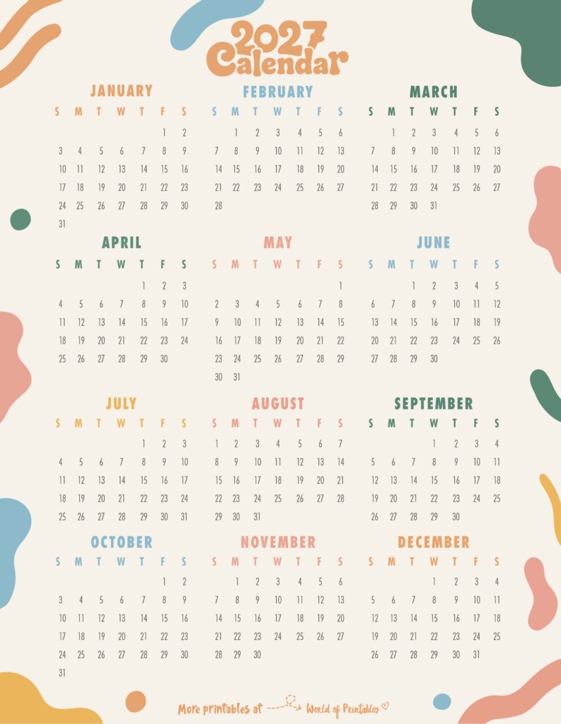 Printable 2027 Year Calendar-84