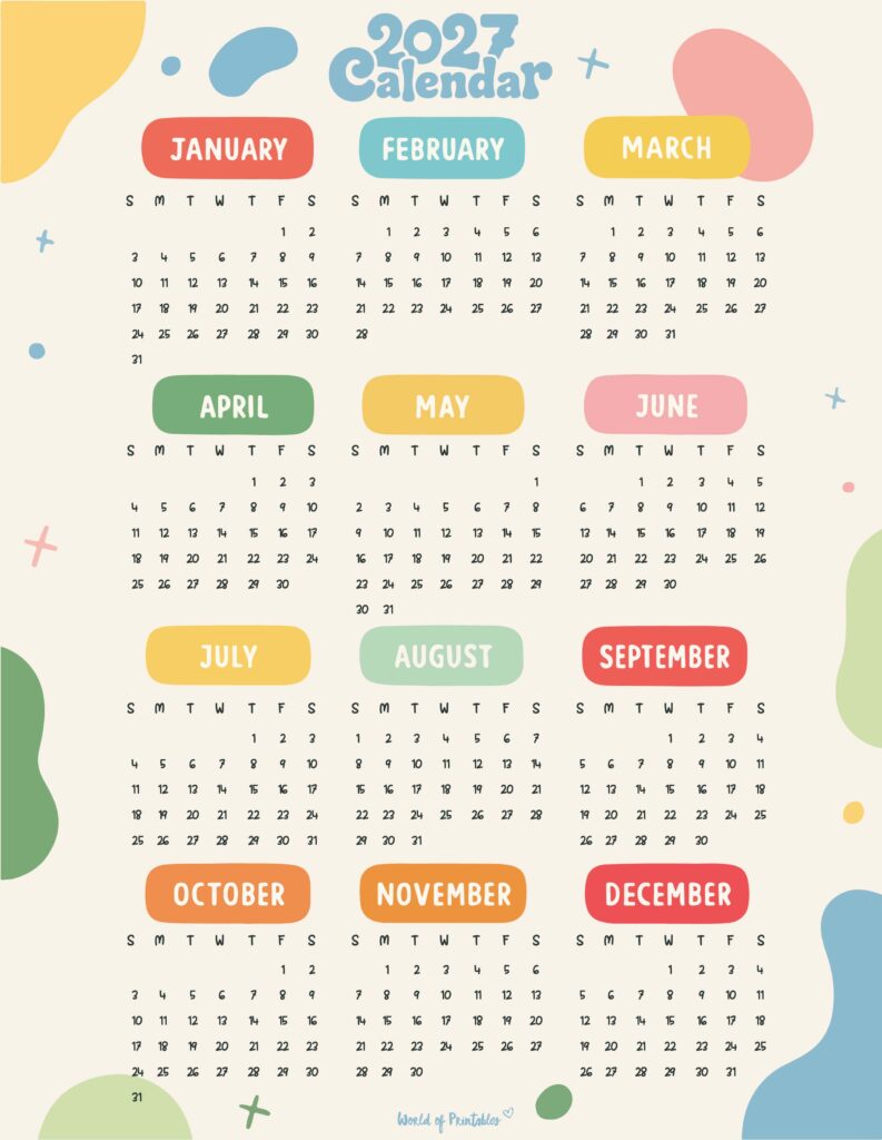Printable 2027 Year Calendar-85