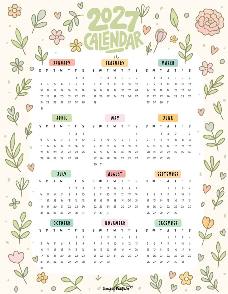 Printable 2027 Year Calendar-86