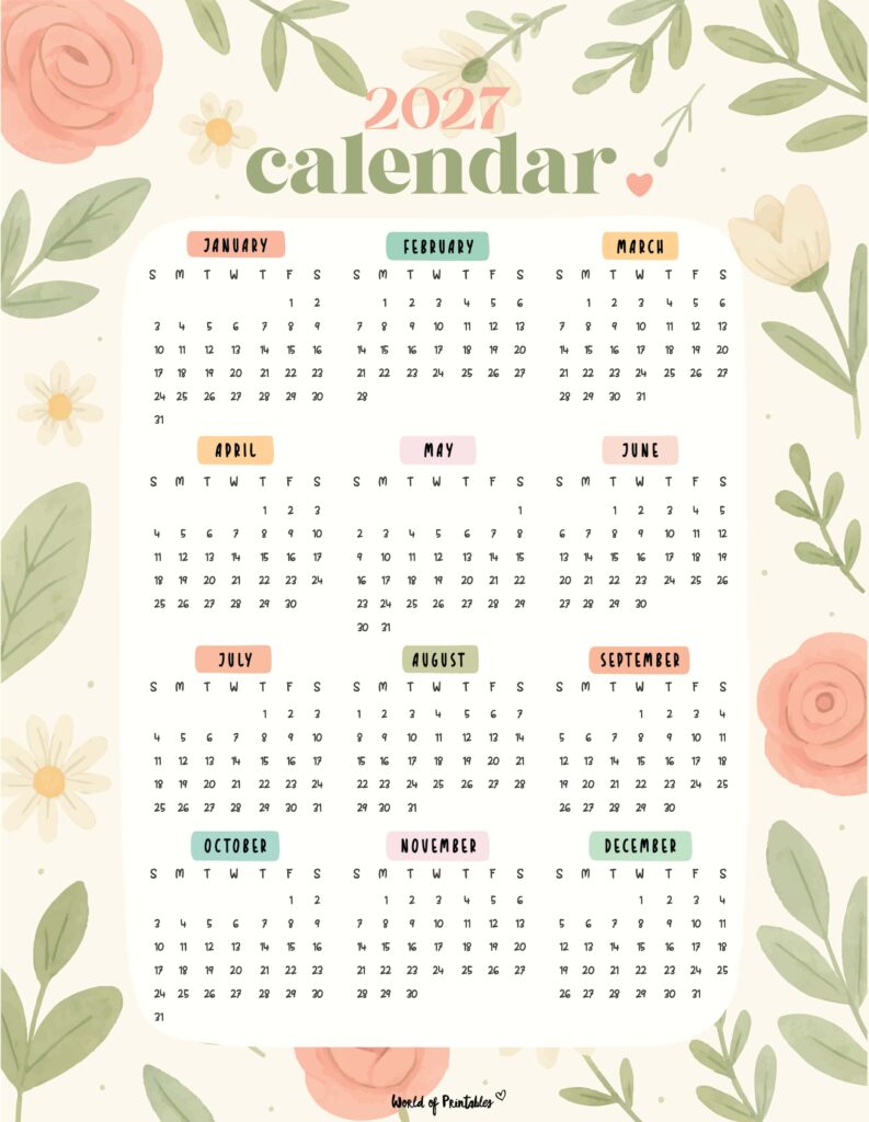 Printable 2027 Year Calendar-87