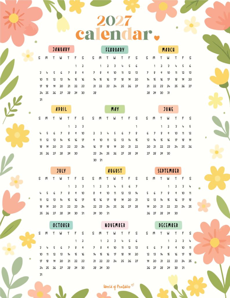Printable 2027 Year Calendar-88