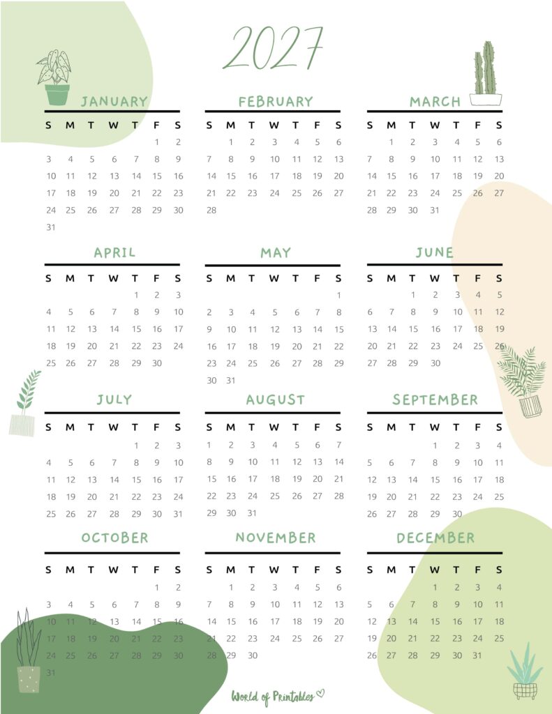 Printable 2027 Year Calendar-92