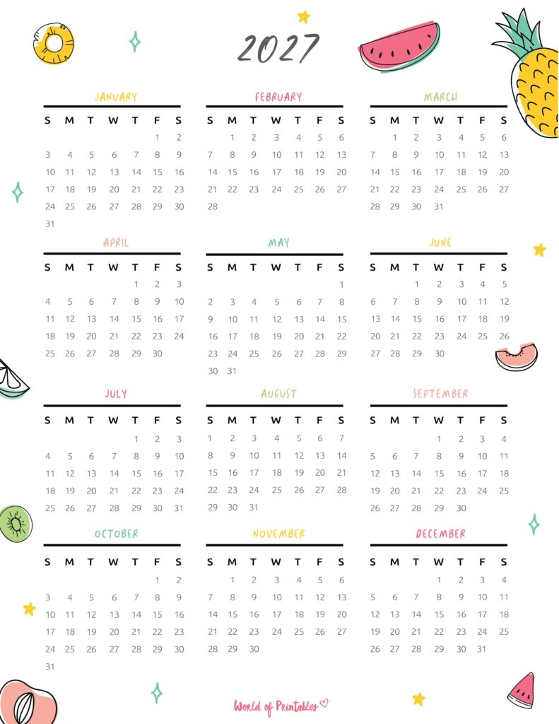 Printable 2027 Year Calendar-96