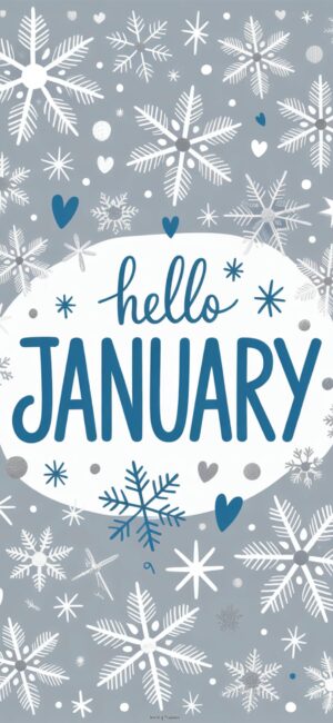 Snowflake-cute-hello-january-phone-wallpaper