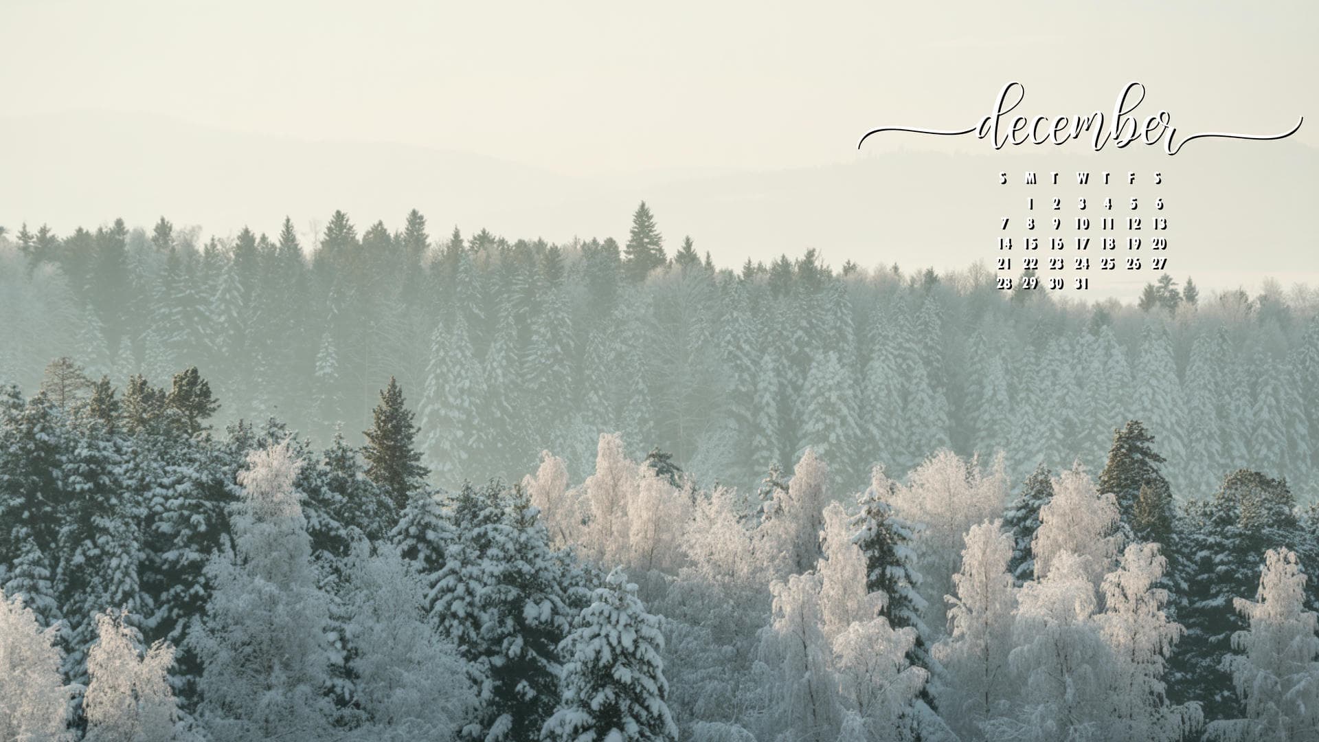 78 Free December 2025 Calendar Wallpapers for Phone and Desktop, image size:1920x1080