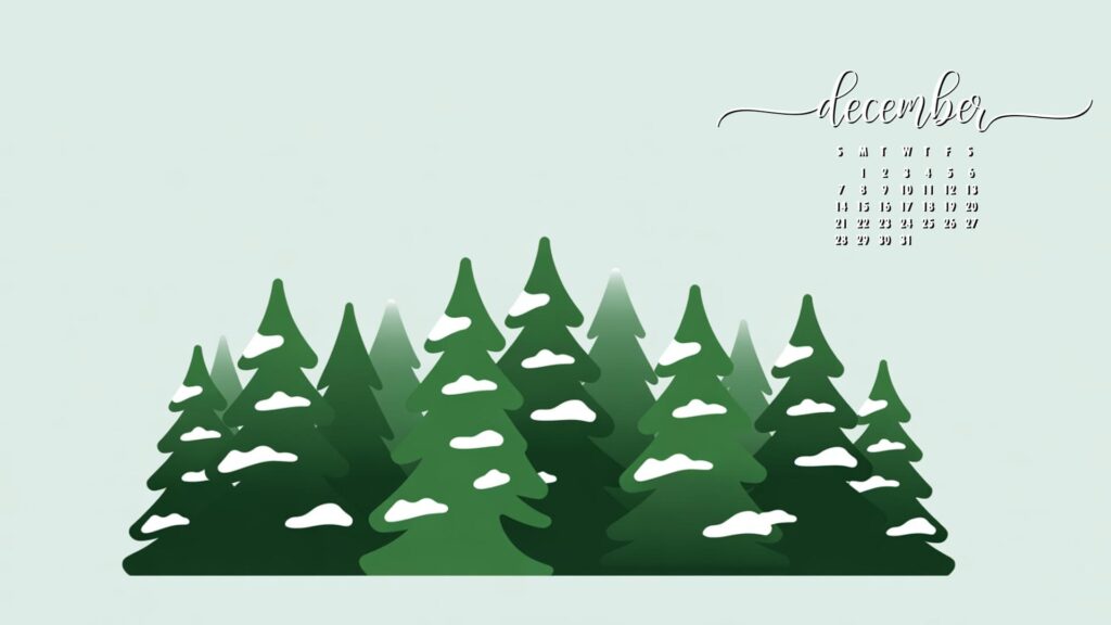 christmas-trees-pretty-december-calendar-desktop-wallpaper