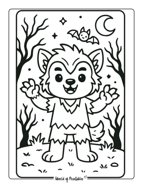 cute-halloween-werewolf-coloring-page