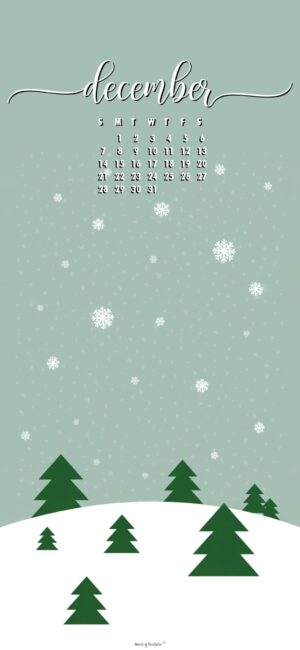 green-forest-aesthetic-december-phone-calendar-wallpaper