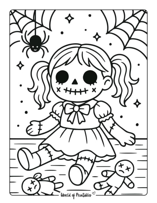 halloween-coloring-page-creepy-doll-with-spider