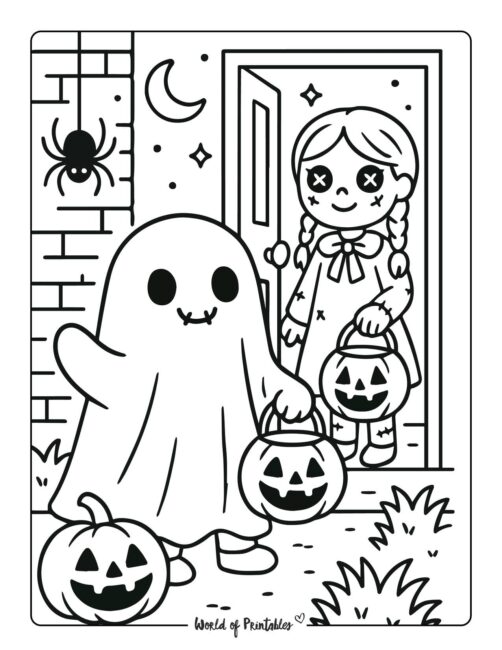 halloween-coloring-page-trick-or-treat-ghost-and-doll