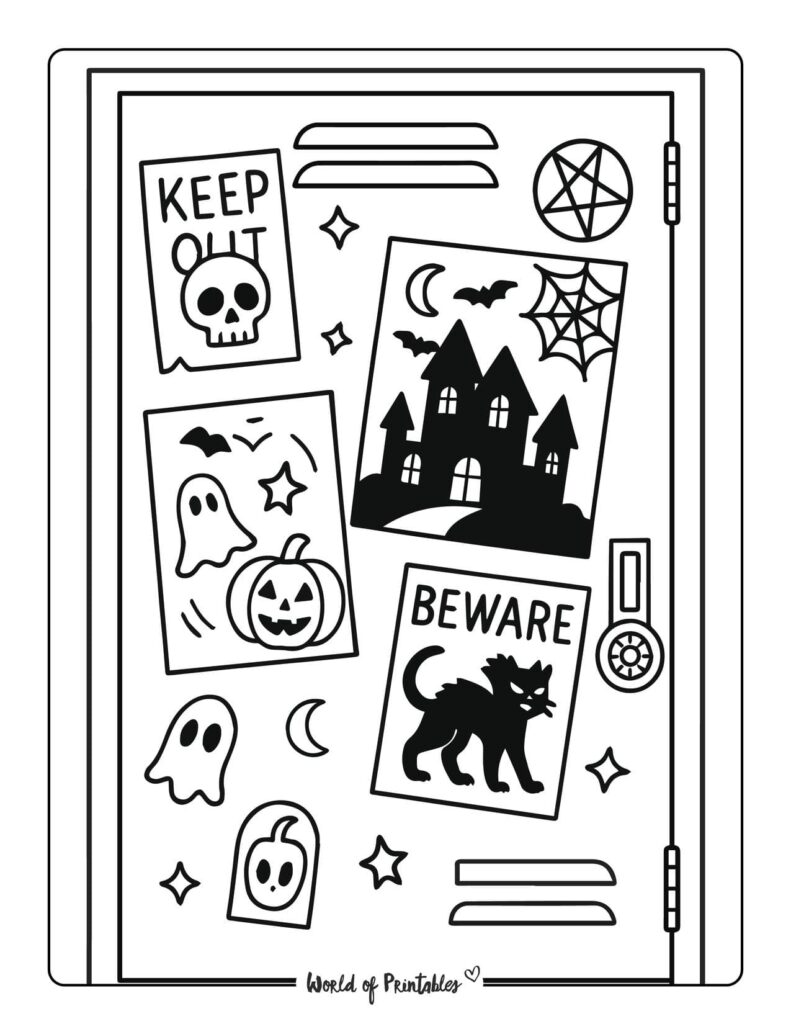 halloween-school-locker-coloring-page