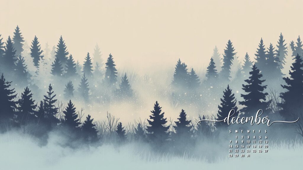 misty-forest-4k-december-calendar-desktop-wallpaper