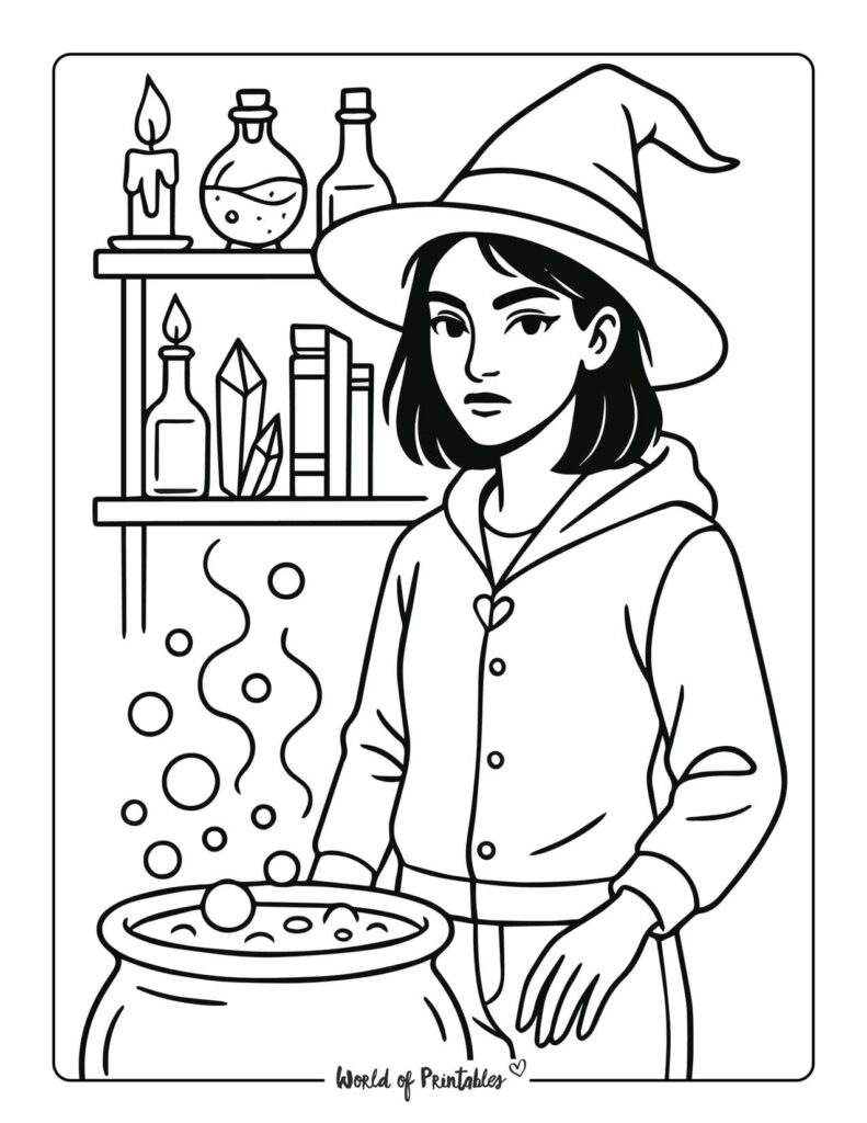 modern-witch-making-potions-coloring-page