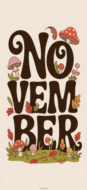 mushroom-cute-november-phone-wallpaper