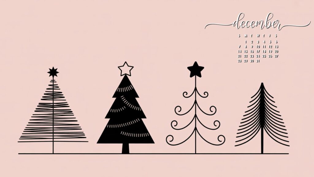 pink-christmas-tree-cute-december-calendar-desktop-wallpaper