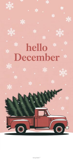 red-truck-december-mobile-wallpaper