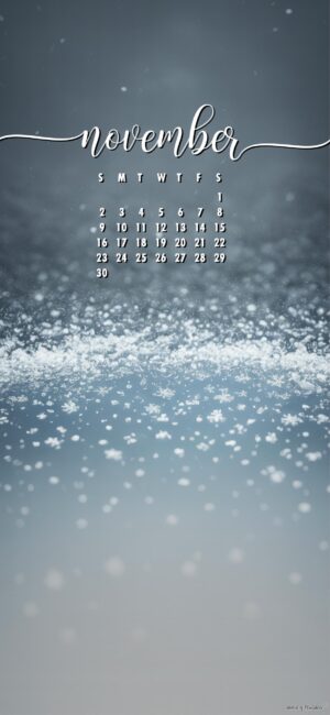 snowflake-simple-november-calendar-wallpaper-for-phone