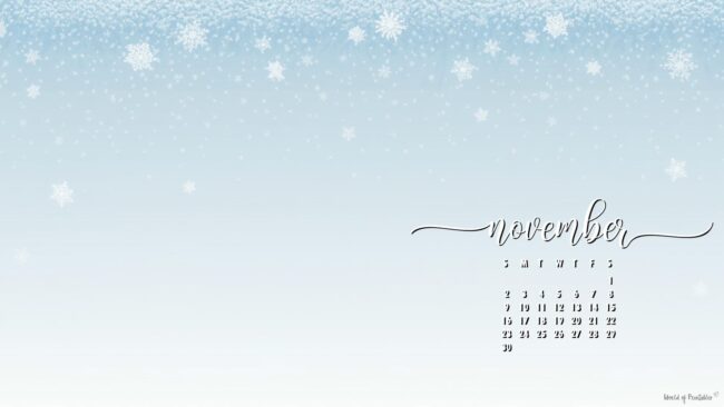 snowflakes-simple-november-calendar-wallpaper-for-desktop