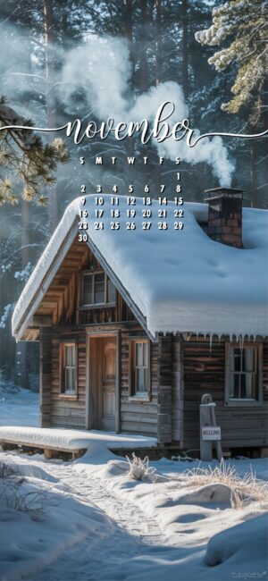snowy-cottage-november-2025-calendar-wallpaper-mobile