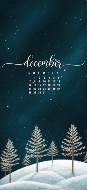 snowy-forest-aesthetic-december-calendar-phone-wallpaper