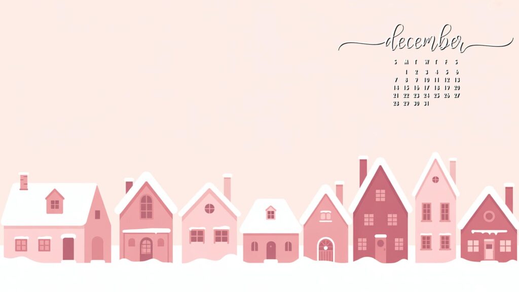 snowy-village-hd-december-calendar-desktop-wallpaper