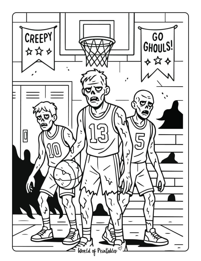 zombie-basketball-team-coloring-page