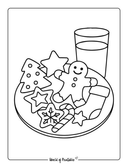 A plate for Santa Coloring Page