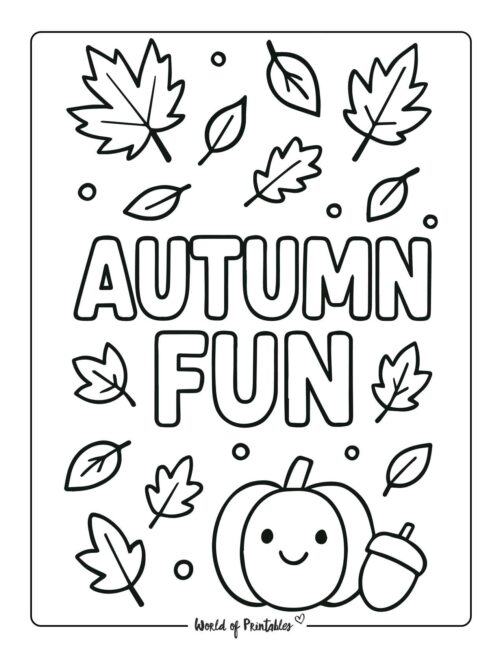 Autumn Fun Printable Thanksgiving Coloring Sheet