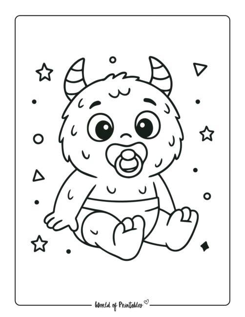 Baby Monster Coloring Pages