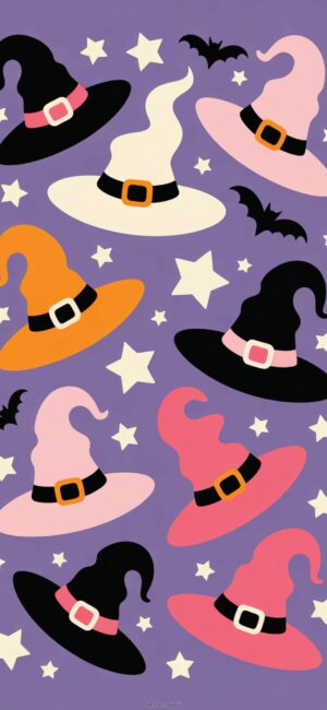 Bold Witches Hats Halloween Wallpaper