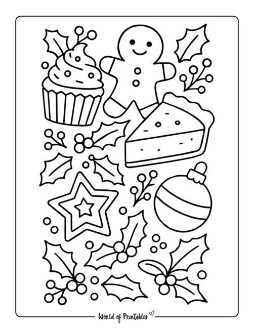 Christmas Treats Coloring Page