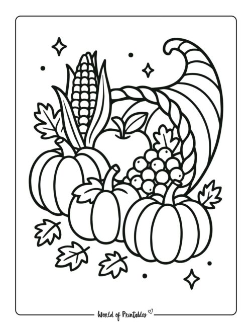 Cornucopia Coloring Page