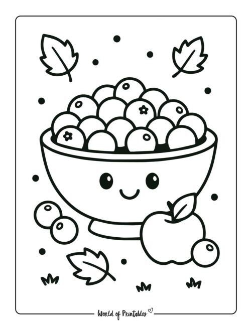 Cranberries Free Printable Thanksgiving Coloring Page