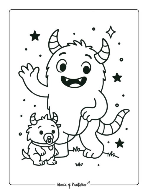 Cute Monster Coloring Pages