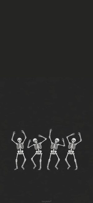 Dancing Skeletons Halloween Wallpaper