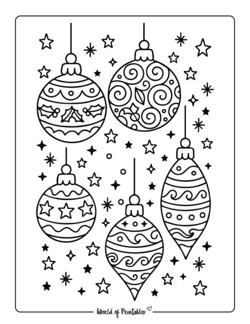Decorative Ornaments Christmas Coloring Page