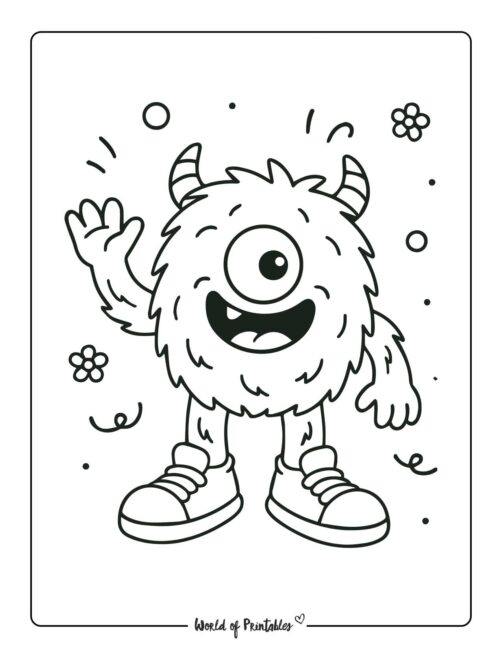 Easy Monster Coloring Pages