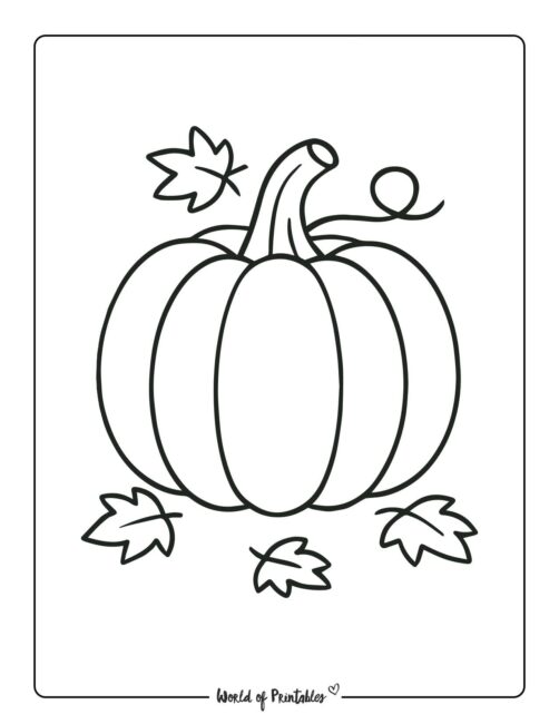Easy pumpkin coloring page