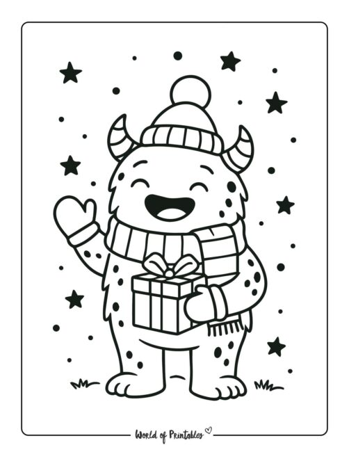 Festive Monster Coloring Pages