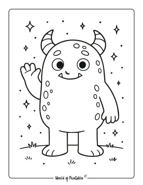 Friendly Monster Coloring Pages For Kids