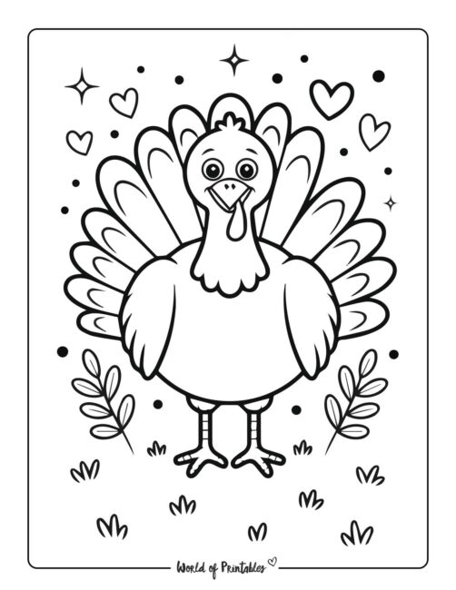 Fun Turkey Thanksgiving Coloring Page for Kids
