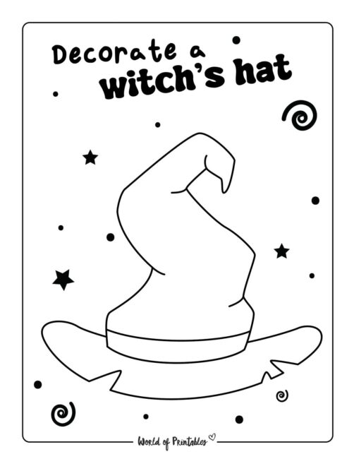Fun and Easy witch's hat Halloween Worksheet