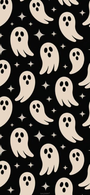 Ghost Pattern Halloween Wallpaper